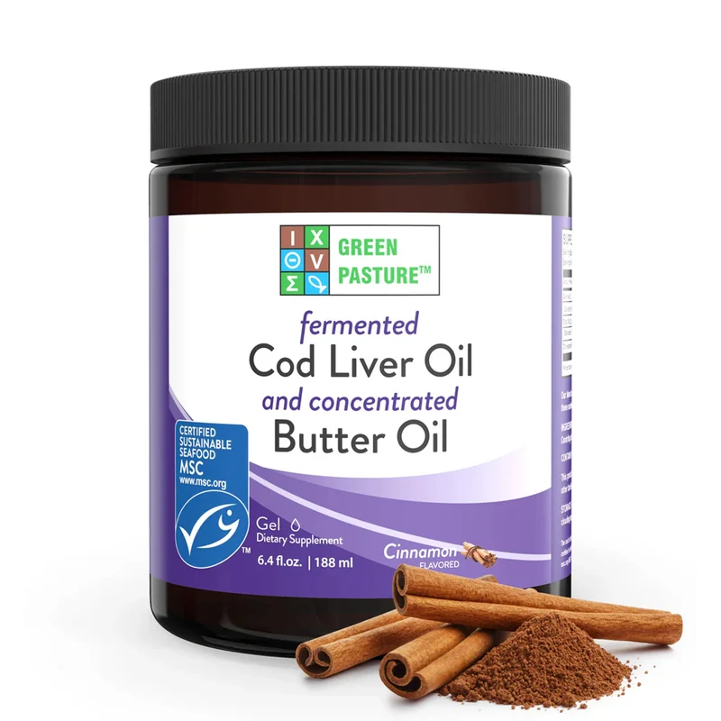 Fermented Cod Liver Oil & Concentrated Butter Oil (Levertraan/Boterolie) - Kaneel - 188 ml gel