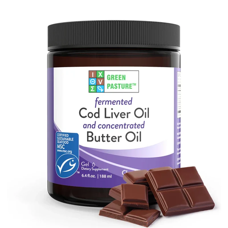 Fermented Cod Liver Oil & Concentrated Butter Oil (Levertraan/Boterolie) – Chocolade – 188 ml gel