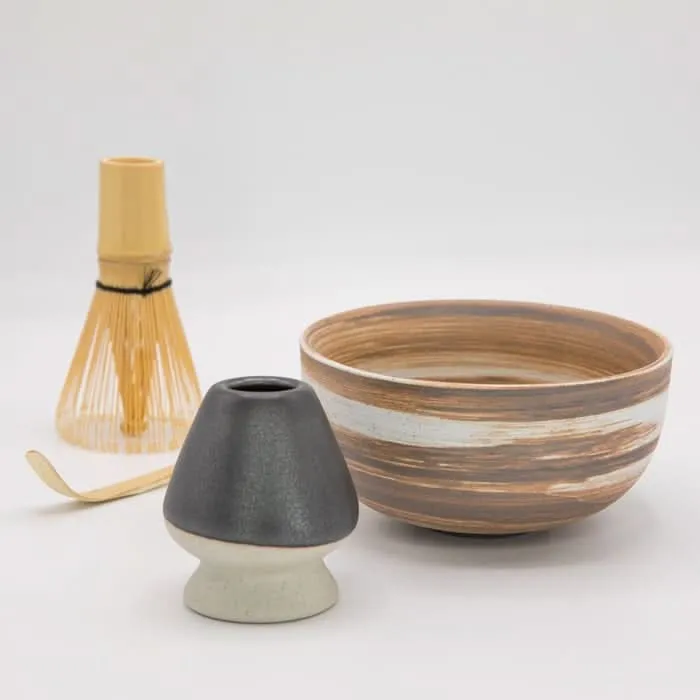 Matcha-set in wit / bruin