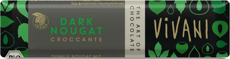 Croccante-Riegel dunkle Schokolade Nougat BIO 35 g- Vivani DATE: 04.2026