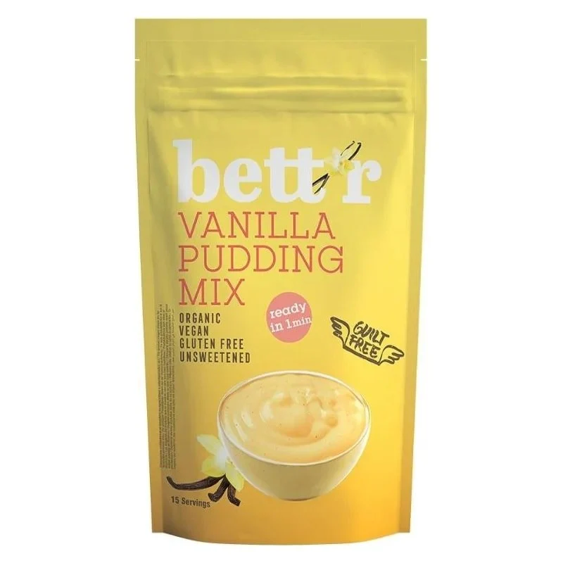 Glutenfreier ungesüßter veganer Vanillepudding BIO 150 g BETTR
