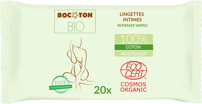 Intimpflegetücher 20 Stück BIO BOCOTON