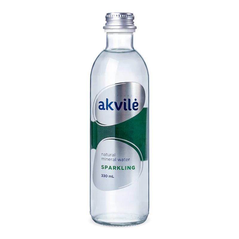 EAU MINÉRALE NATURELLE FAIBLEMENT CARBONNÉE 330 ml (VERRE) - AKVILE