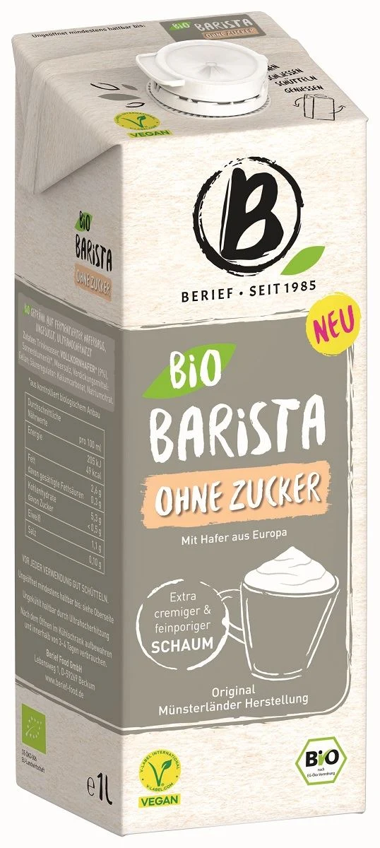 BARISTA HAFERDRINK OHNE ZUCKER BIO 1 L - BERIEF