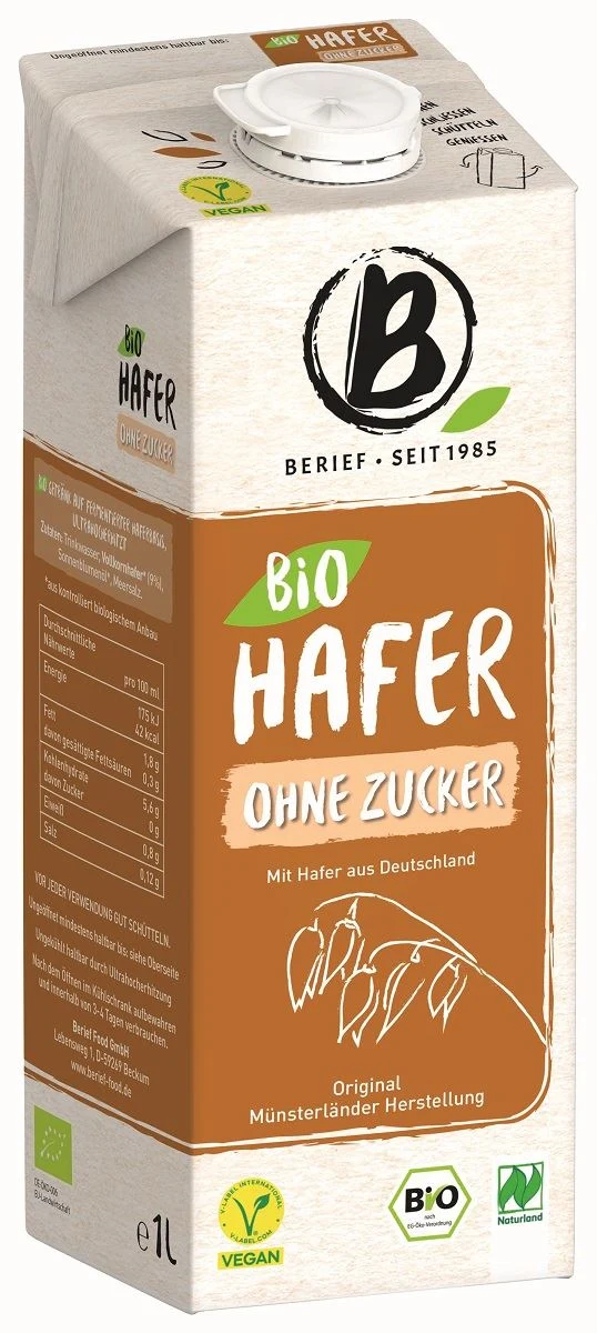 ZUCKERFREIER HAFERDRINK BIO 1 L - BERIEF