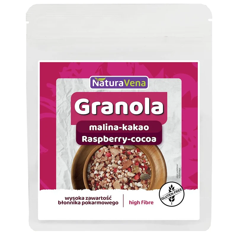 Granola framboise-cacao sans gluten 200 g - NATURAVENA