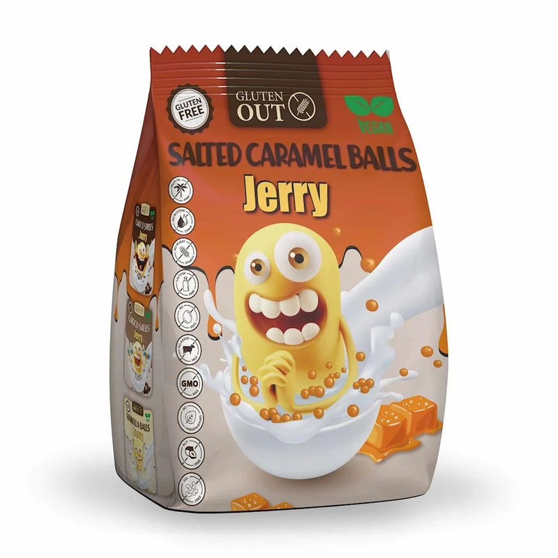 375 g glutenfreie Getreidekugeln mit Karamellgeschmack - JERRY GLUTEN OUT