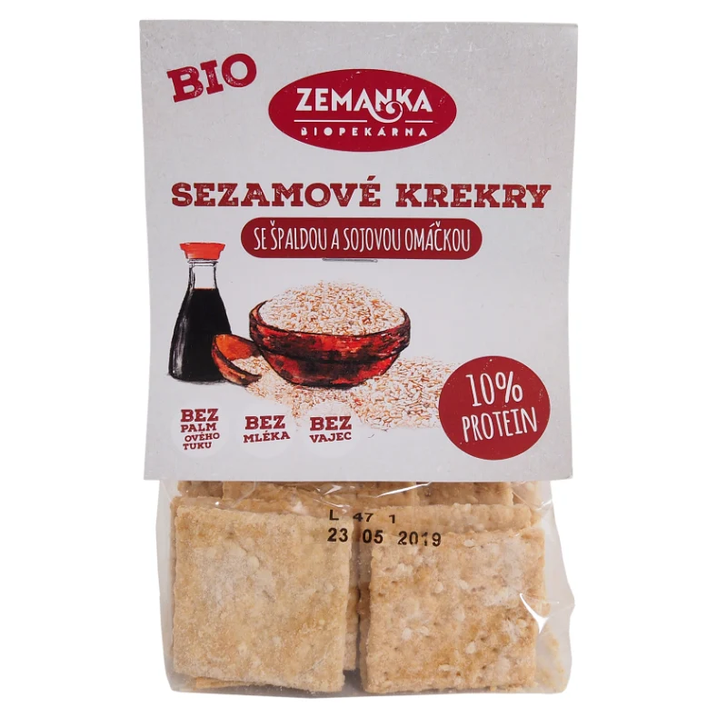 Crackers au sésame et à la sauce soja BIO 100 g - ZEMANKA
