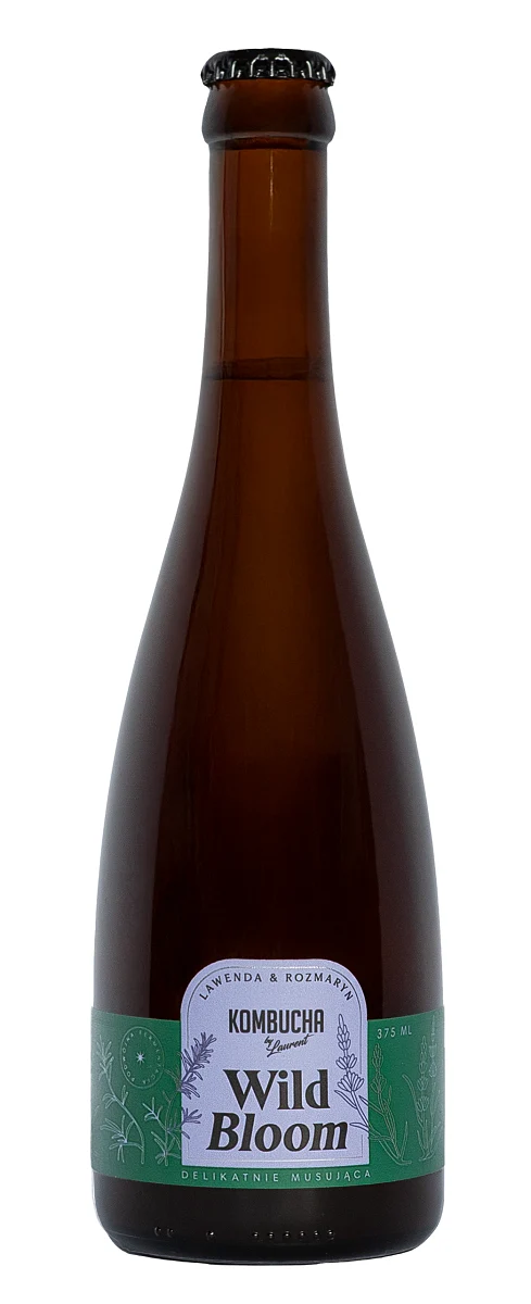 KOMBUCHA WILD BLOOM MIT LAVENDEL- UND ROSMARIN-AROMA, BIO, 375 ml - KOMBUCHA VON LAURENT