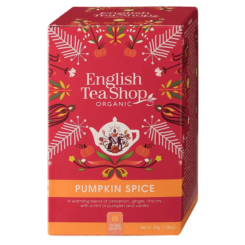 Herbstlicher Kürbistee mit Gewürzen, Bio (20 x 1,5 g) 30 g - Bio-Teeladen von English Tea Shop (Saisonprodukt)