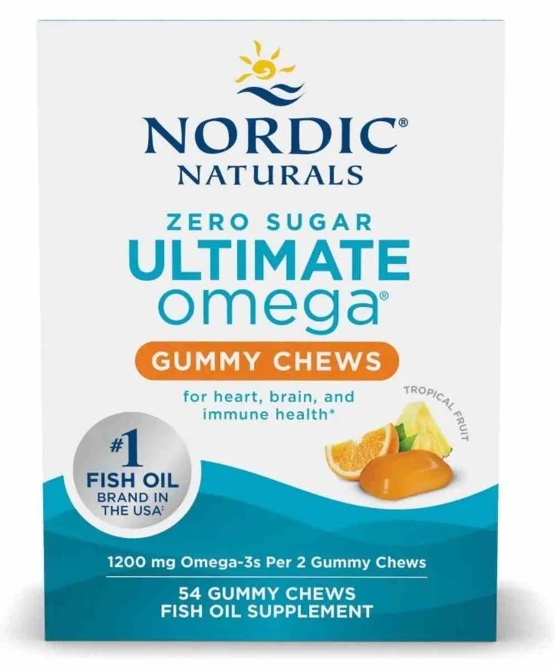 Nordic Naturals Ultimate Omega Gummy Chews 1200 mg 54 Gummibärchen mit tropischem Fruchtgeschmack