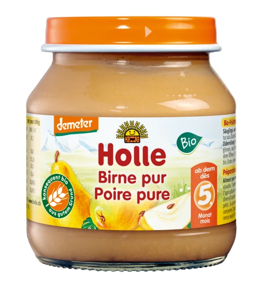 ZUCKERFREIES GRUMBER PUREE AUS 5 MONATEN DEMETER BIO 125 g (Glas) - HOLLE
