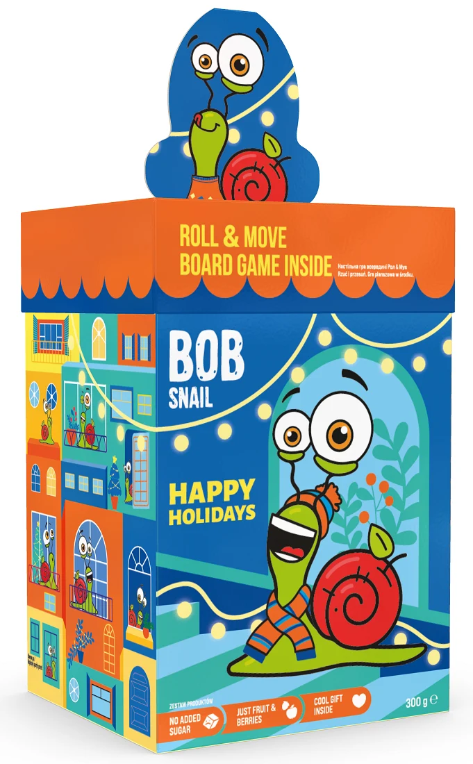 KINDER-SET - ZUCKERFREIE FRÜCHTE-NAHRUNGEN MIT SPIEL UND SPIELZEUG 300 g - BOB SNAIL (SAISONALPRODUKT)