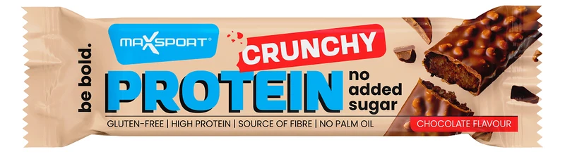 CRUNCHY KAKAY PROTEIN BATON IN MILCHSCHOKOLADE OHNE ZUCKERZUSATZ GLUTENFREI 40 g - MAXSPORT