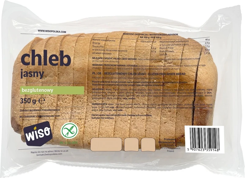 Glutenfreies helles Brot in Scheiben 350 g - WISO