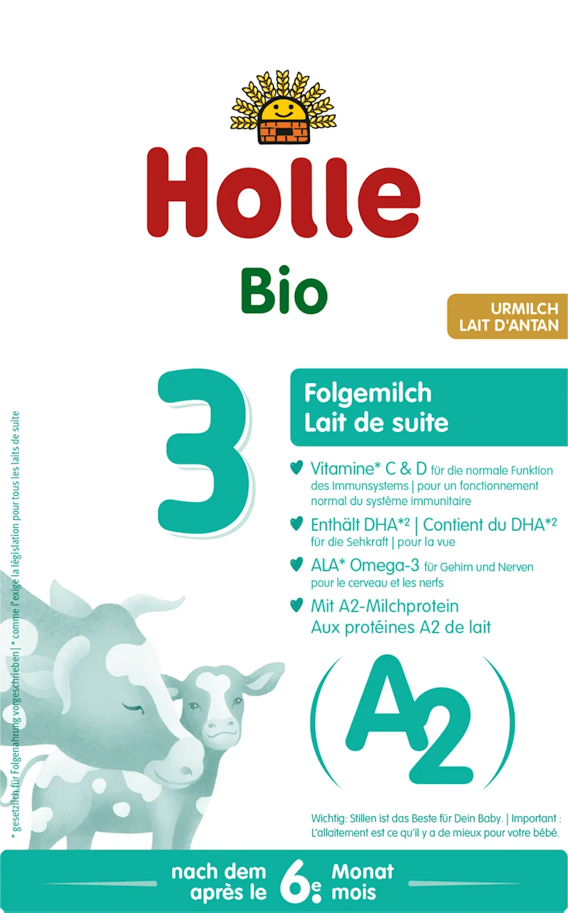 A2 KUHMILCH 3 FÜR BABYS NACH 6 MONATEN BIO 400 g - HOLLE