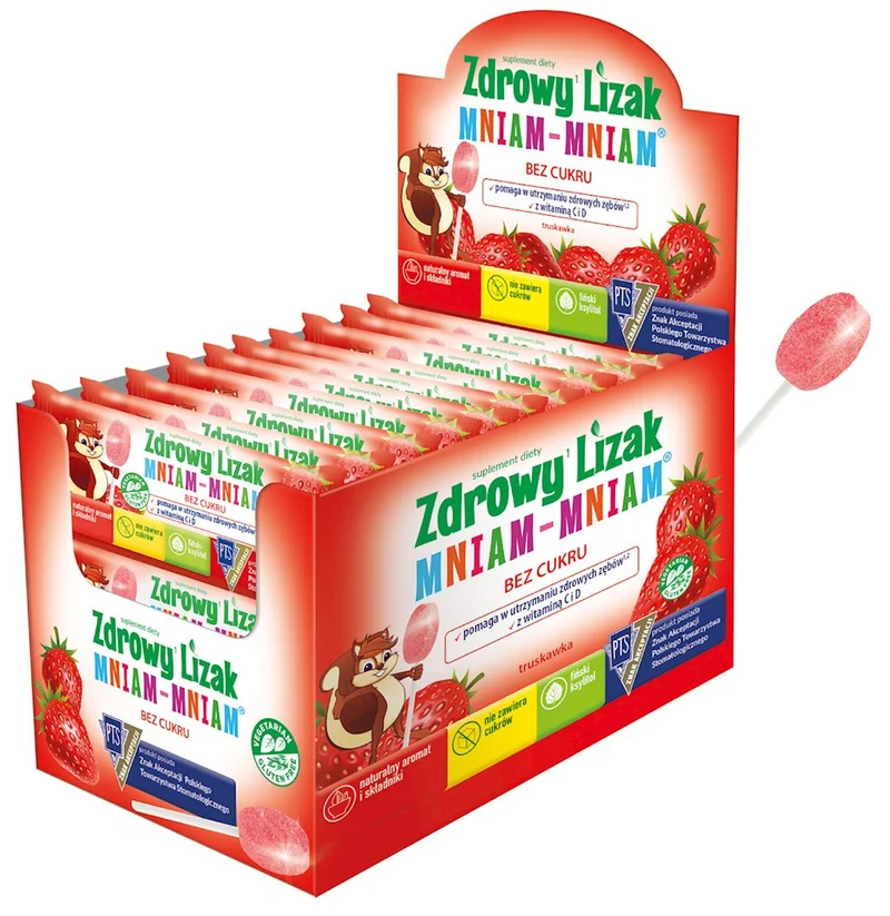 Gesunder TRUSKAWAKA Mniam-Mniam Lutscher b/c Display 40 Stück STARPHARMA