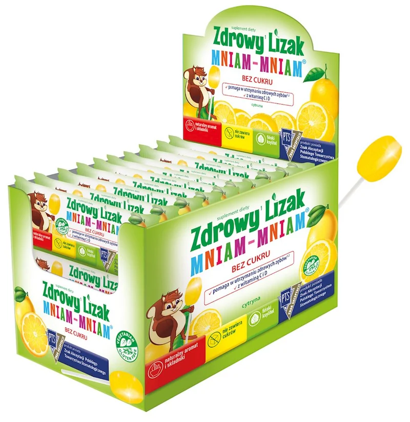 Gesunder Lollipop Zitrone Yum-Yum ohne Zucker-Display 40 Stück STARPHARMA