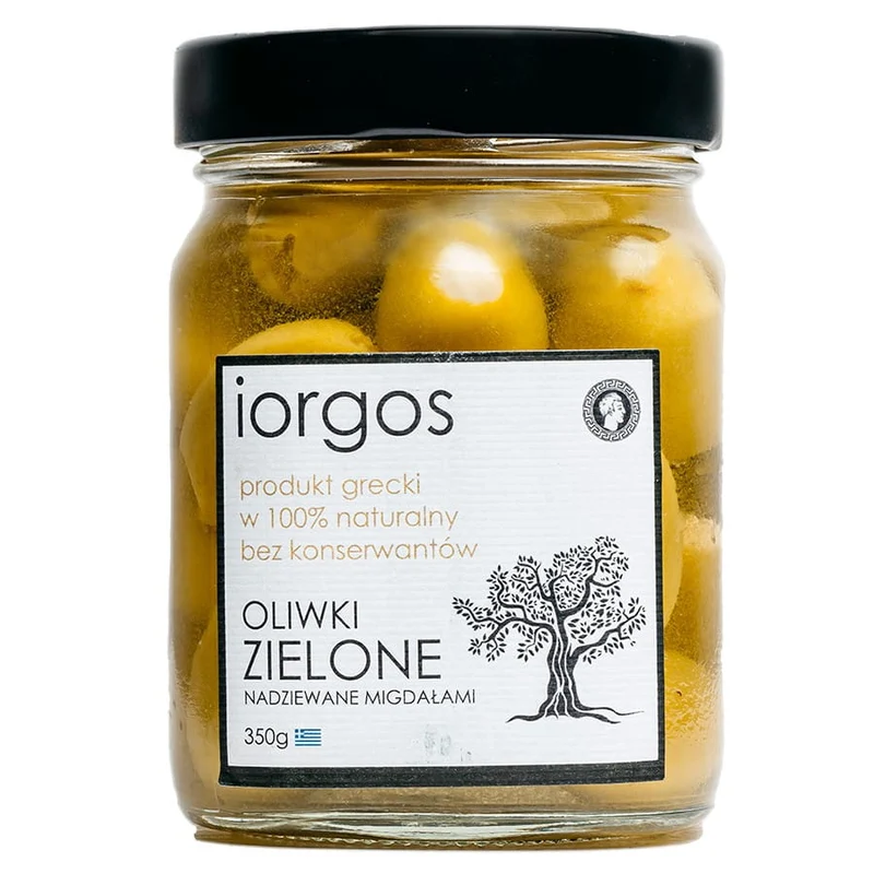 Olives vertes de qualité supérieure aux amandes IORGOS, 350 g