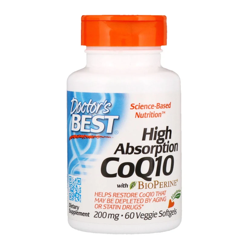 Coenzym Q10 200 mg und Piperin BioPerine Vegetarisch 60 Kapseln Doctor's Best