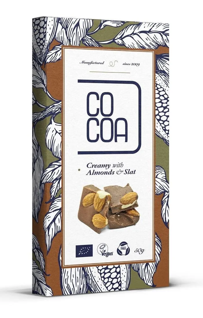 CRÈMES CHOCOLATEES AUX AMANDES ET AU SEL BIO 50 g - COCOA