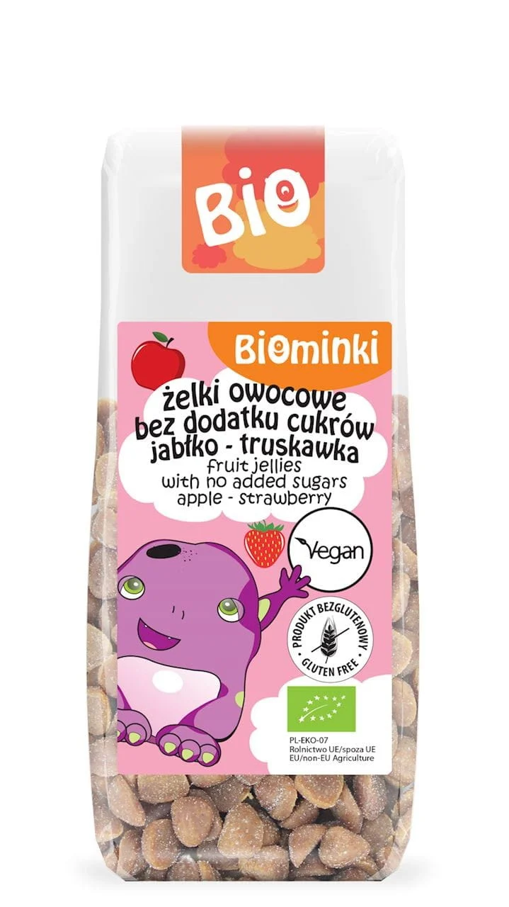 FRÜCHTE GELIES OHNE ZUCKER APFEL - STRAUBE BIO 75 g - BIOMINKI DATE: 12.2025