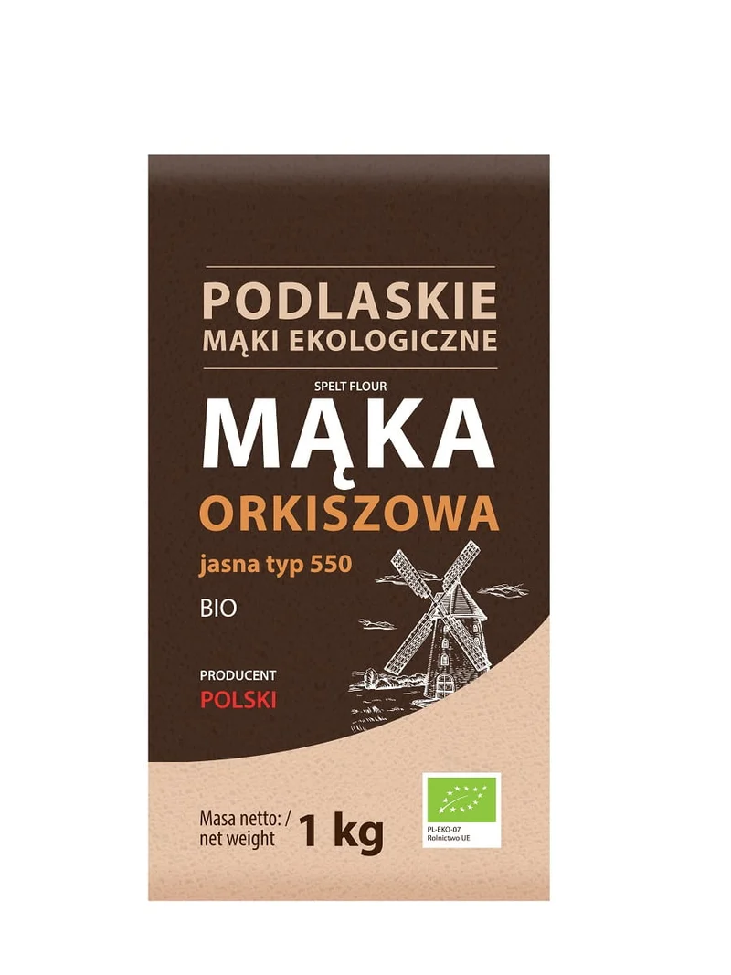 Dinkelmehl hell 1kg EKO Typ 550 - Podlaskie Mąki Ekologiczne DATE: 12.2025