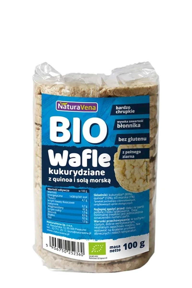 Gaufres de blé entier au quinoa et au sel de mer BIO 100 g - NATURAVENA