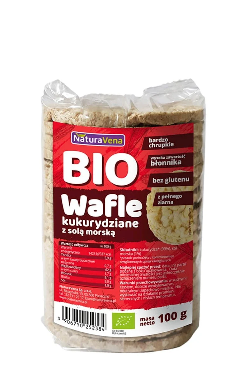 Vollkornwaffeln mit Meersalz BIO 100 g - NATURAVENA DATE: 11.2025