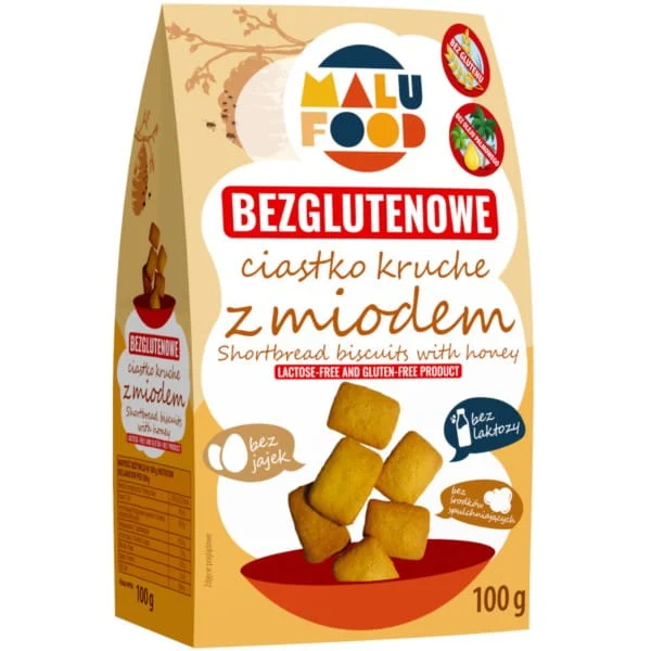 MALU FOOD Shortbread Cookies mit Honig glutenfrei ohne Zuckerzusatz 100g