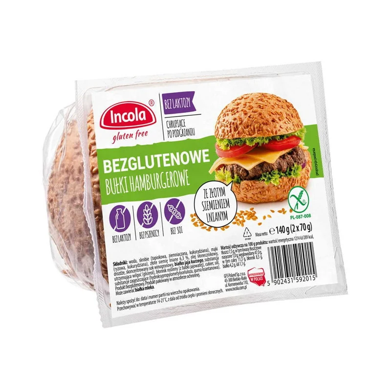Glutenfreie Hamburger-Brötchen mit Leinsamen 140 g DATUM: 01.2026