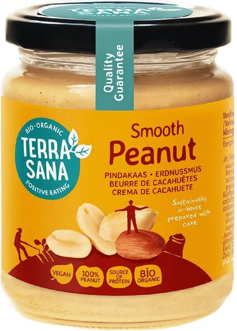100 % geröstete Erdnusscreme BIO 250 g - TERRASANA