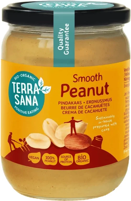 100 % geröstete Erdnusscreme BIO 500 g - TERRASANA