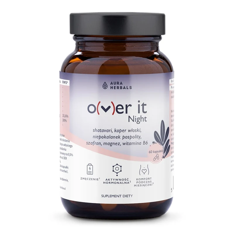 AURA HERBALS Over It Night, Komfort während der Menstruation (60 Kapseln).