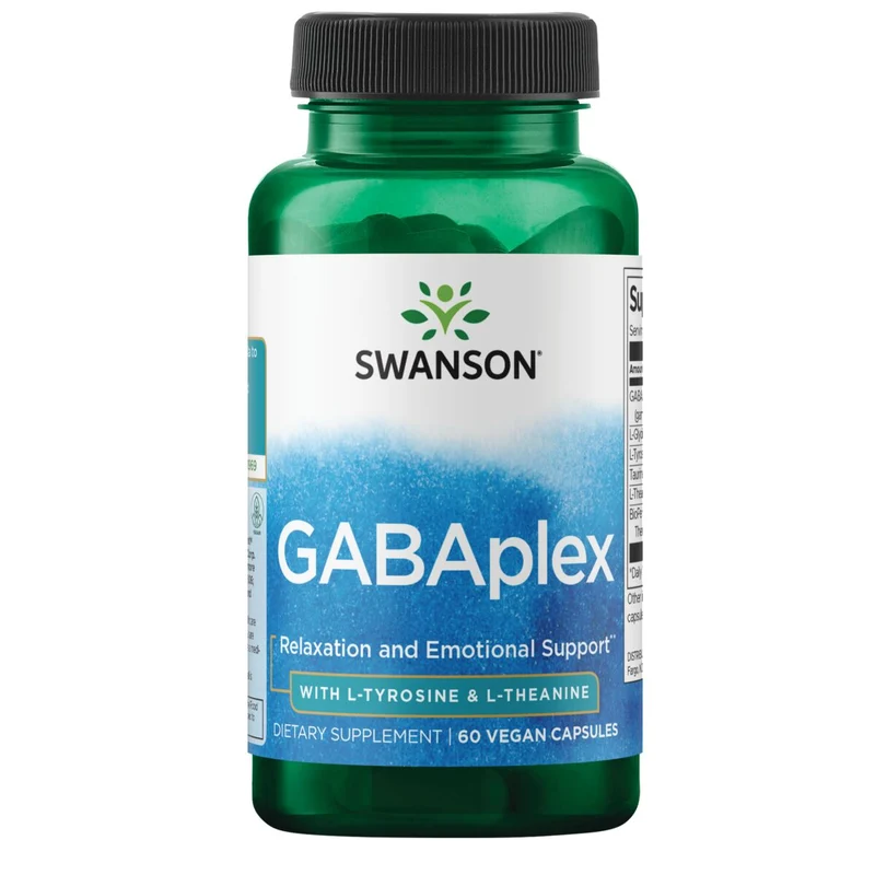 SWANSON GABAplex mit L-Tyrosin & L-Theanin (60 Kapseln).