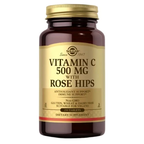 SOLGAR Vitamin C mit Hagebutten - Vitamin C mit Hagebutte (250 Tabletten).