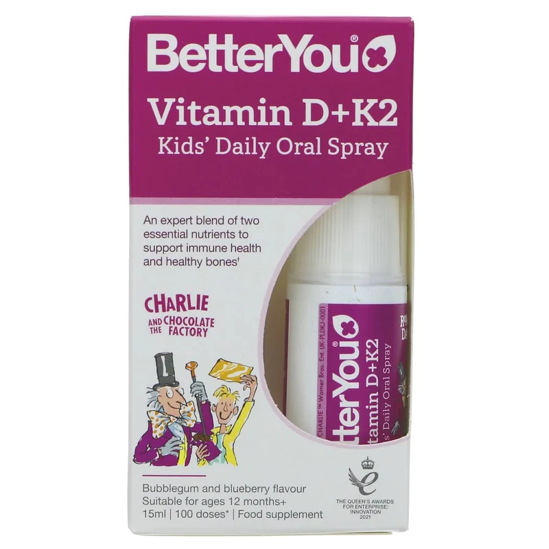 BETTERYOU Vitamin D+K2 Kids - Vitamin D3 + K2 für Kinder Spray (15 ml)