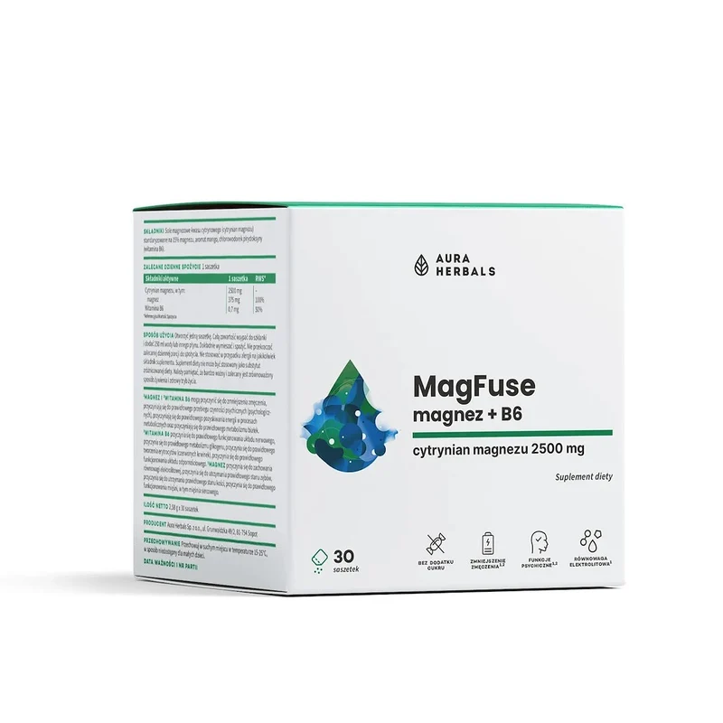 AURA HERBALS MagFuse: Magnesium + B6 (30 Stk.)