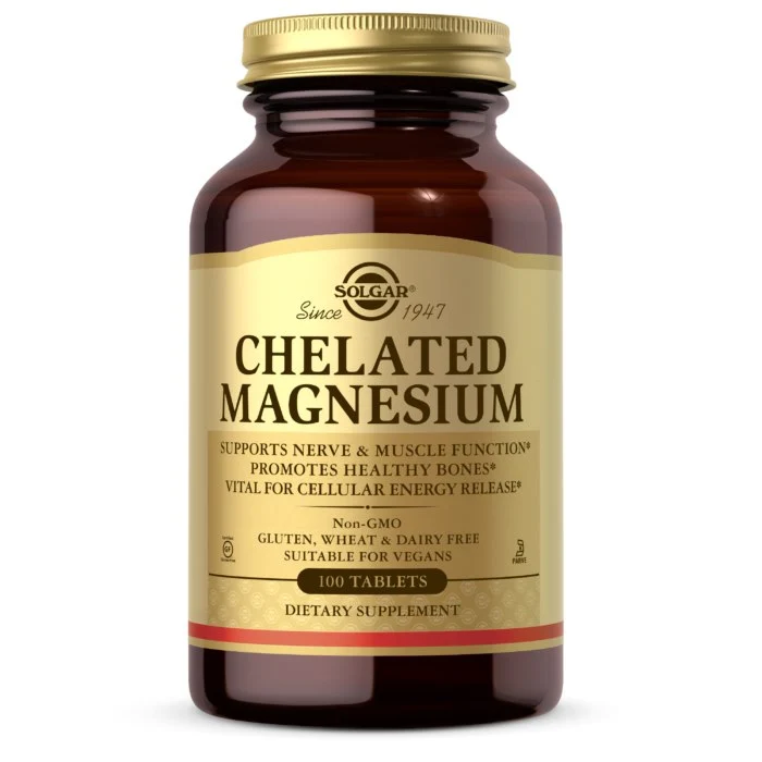 SOLGAR Chelated Magnesium - Magnesiumchelat (100 Tabletten)