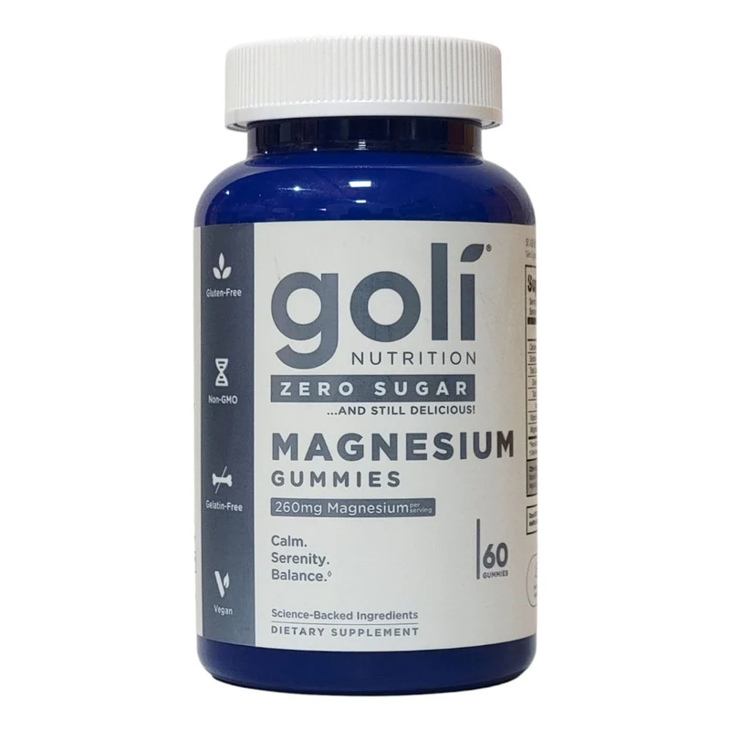 GOLI NUTRITION Zero Sugar Magnesium - Magnesiumfreie Geleebohnen (60 Geleebohnen)