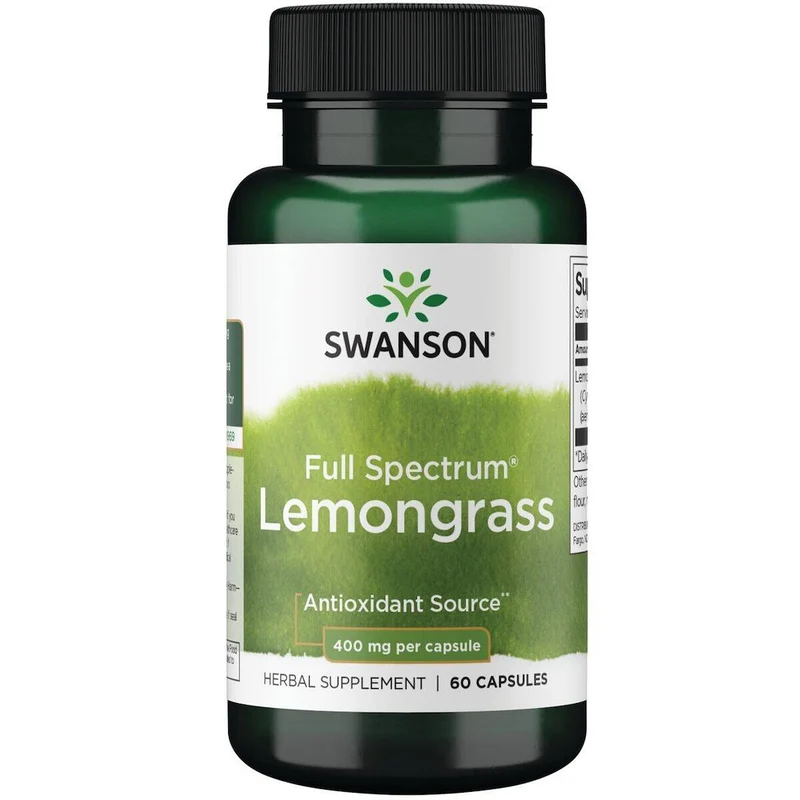 SWANSON FS Zitronengras 400 mg - Zitronengras (60 Kapseln).