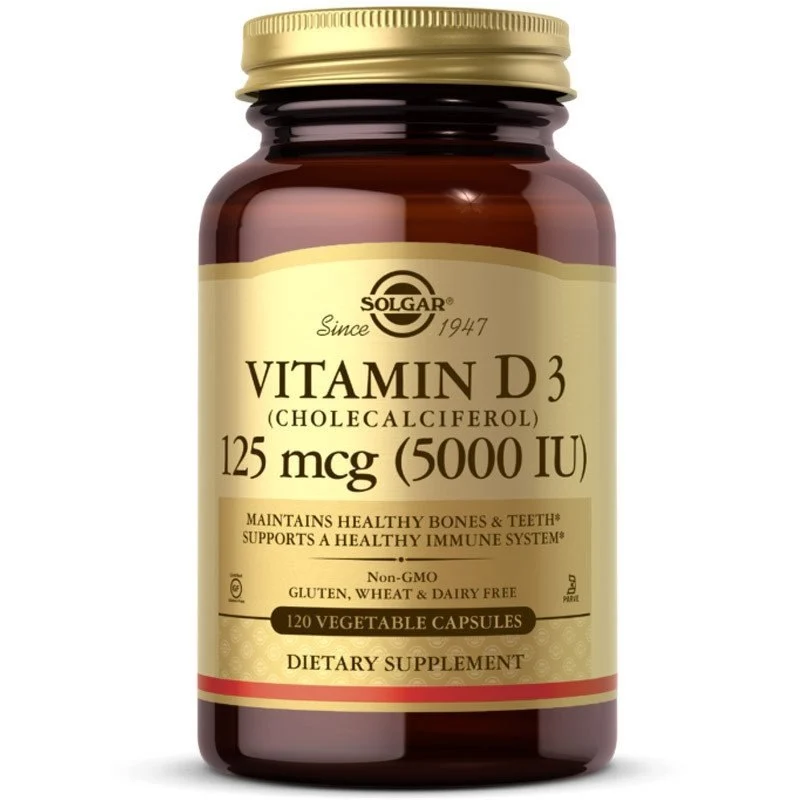 SOLGAR Vitamin D3 5000 IU 125 mcg (120 Kapseln)