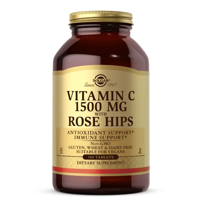 SOLGAR Vitamin C 1500 mg mit Hagebutten - Vitamin C 1500 mg mit Hagebutten (180 Tabletten).