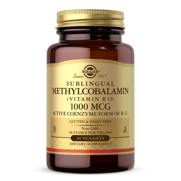 SOLGAR Sublinguales Methylcobalamin (Vitamin B12) 1000 mcg (60 Tabletten).