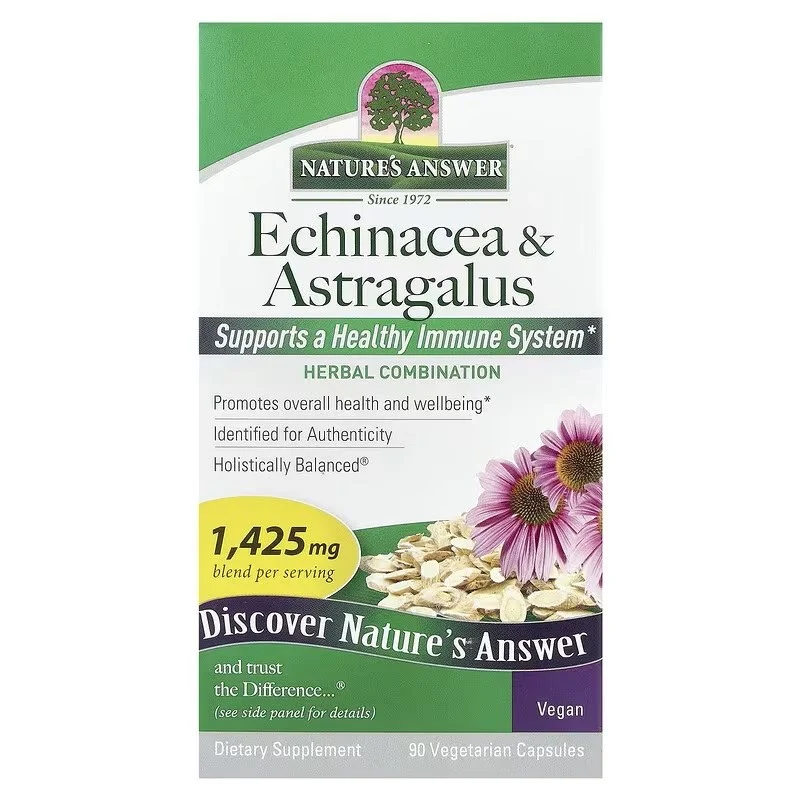 NATURE'S ANSWER Echinacea & Astragalus - Purple Coneflower & Astragalus (90 Kapseln).