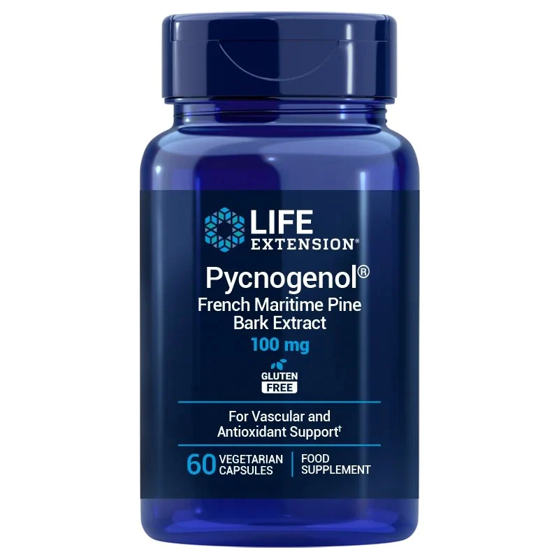 LIFE EXTENSION Pycnogenol Französisch Maritime Pine Bark Extract 100 mg EU (60 Kapseln).