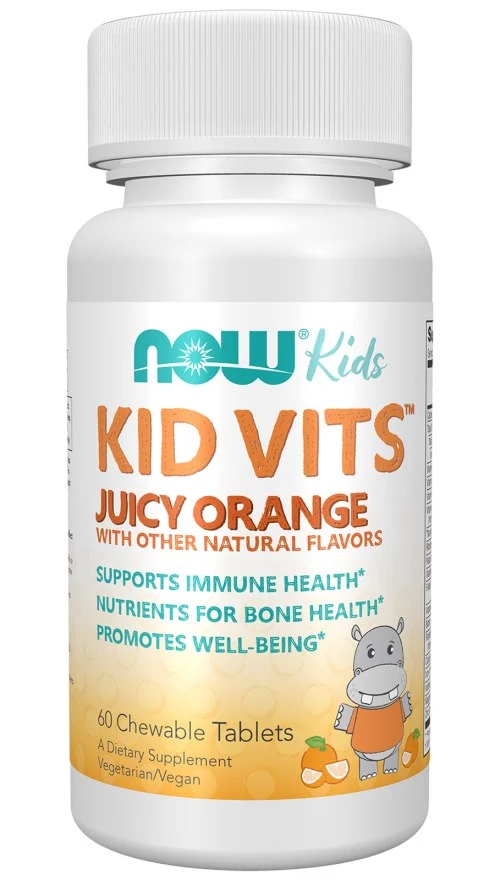 NOW FOODS Kid Vits Juicy Orange - Vitamine und Mineralien für Kinder Kid Vits Orange Geschmack (60 Tabletten).