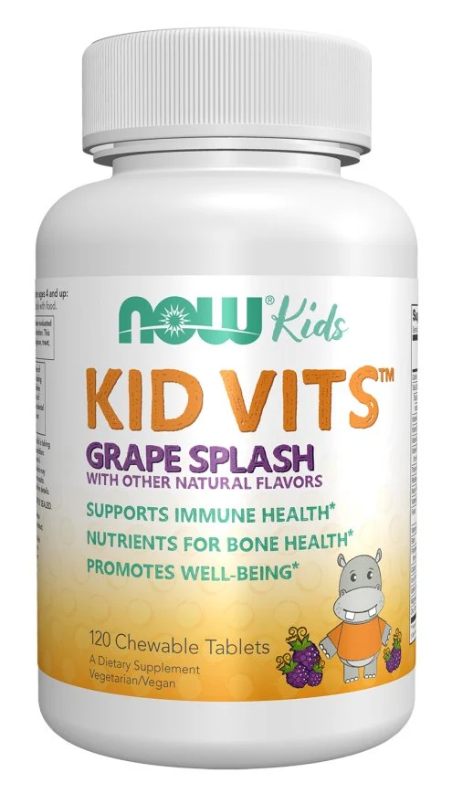 NOW FOODS Kid Vits Grape Splash - Vitamine und Mineralien für Kinder Kid Vits Grape Geschmack (120 Tabletten).