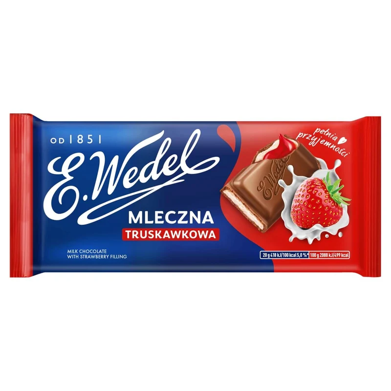 Erdbeerschokolade gefüllt mit E. Wedel 100g