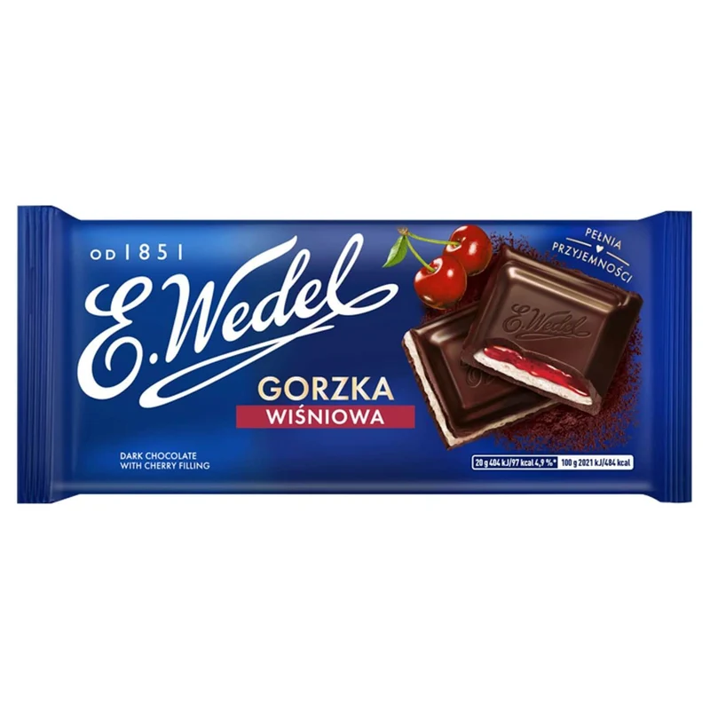 Bitterschokolade mit Kirschfüllung E. Wedel 100g